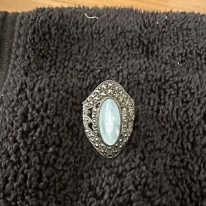 Elegant Silver and Blue Women's Ring